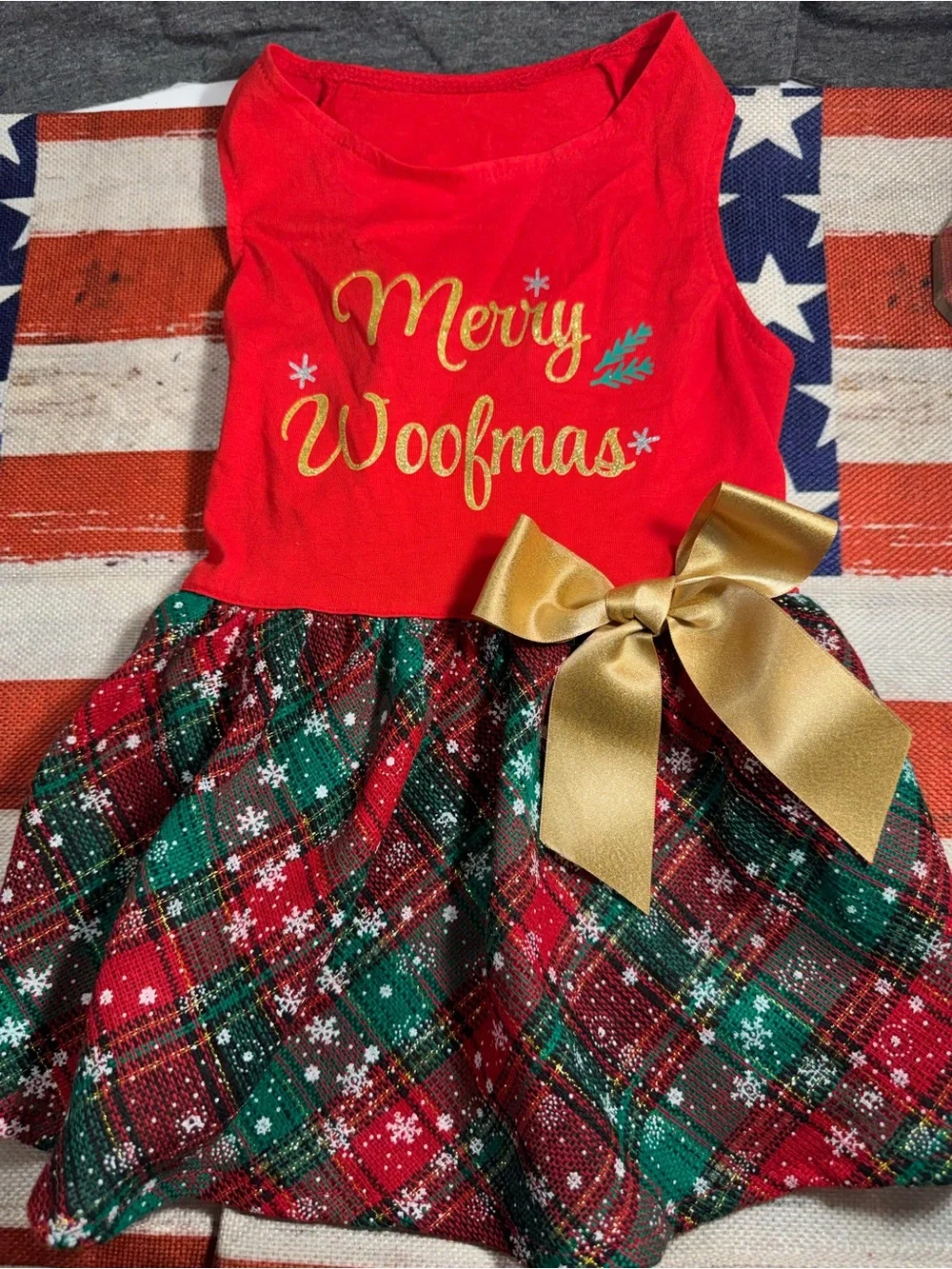 Merry Woofmas Red & Plaid Holiday Dog Dress